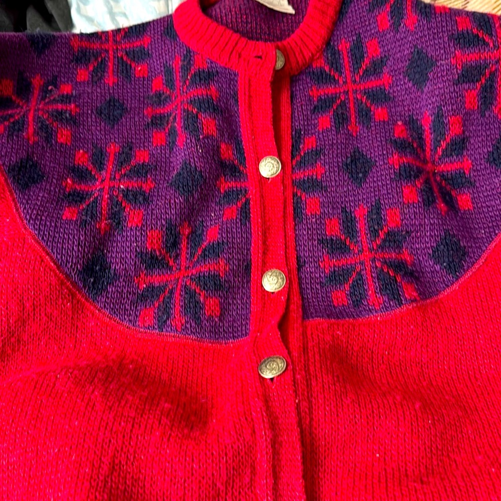 Vintage Alafoss of Iceland Vintage Pink Fair Isle Sweater 80’ Knit